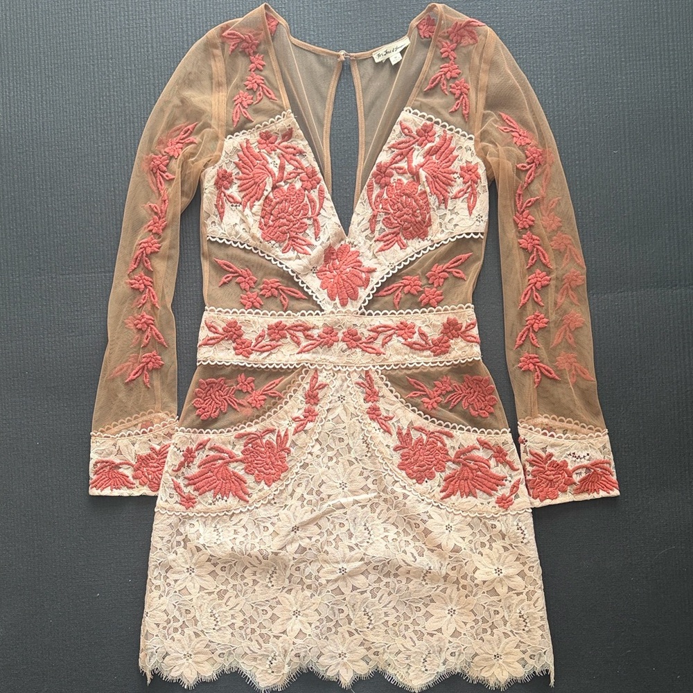 For Love and Lemons Mallorca Tulle Floral Lace Dress